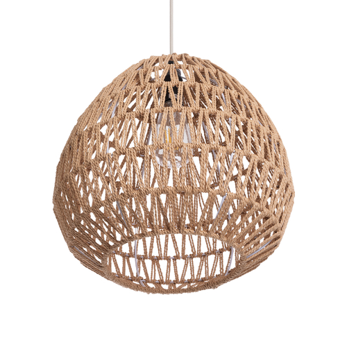 GLOBOSTAR® JJENSON 00911 Boho Κρεμαστό Φωτιστικό Οροφής με Ντουί 1 x E27 AC 220-240V IP20 - Μπεζ - Μ35 x Π35 x Υ35cm