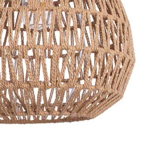 GLOBOSTAR® JJENSON 00911 Boho Κρεμαστό Φωτιστικό Οροφής με Ντουί 1 x E27 AC 220-240V IP20 - Μπεζ - Μ35 x Π35 x Υ35cm