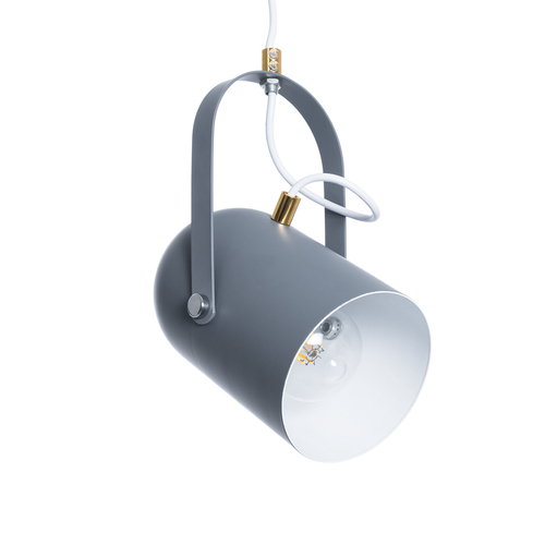 GLOBOSTAR® HAZEL 00925 Μοντέρνο Κρεμαστό Φωτιστικό Οροφής με Ντουί 1 x E27 AC 220-240V IP20 - Γκρι & Χρυσό - Μ12 x Π12 x Υ27cm