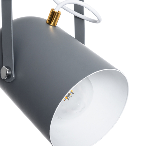 GLOBOSTAR® HAZEL 00925 Μοντέρνο Κρεμαστό Φωτιστικό Οροφής με Ντουί 1 x E27 AC 220-240V IP20 - Γκρι & Χρυσό - Μ12 x Π12 x Υ27cm