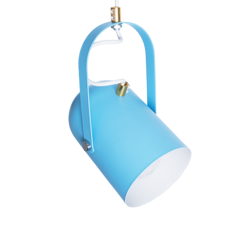 GLOBOSTAR® HAZEL 00927 Μοντέρνο Κρεμαστό Φωτιστικό Οροφής με Ντουί 1 x E27 AC 220-240V IP20 - Γαλάζιο & Χρυσό - Μ12 x Π12 x Υ27cm