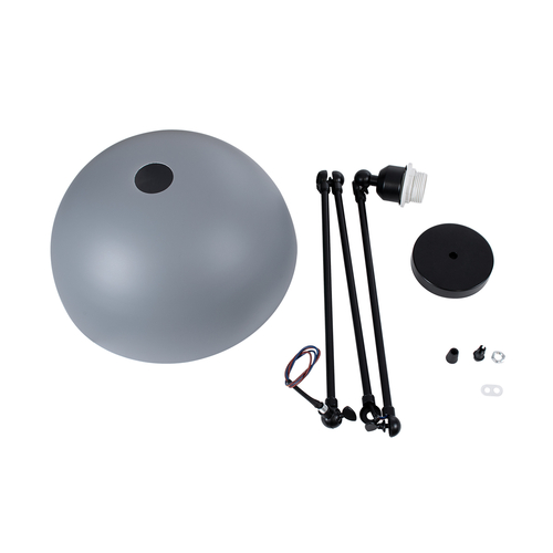 GLOBOSTAR® LOTUS 00937 Μοντέρνο Φωτιστικό Οροφής με Ντουί 1 x E27 AC 220-240V IP20 - Γκρι & Μαύρο - Μ30 x Π30 x Υ21cm