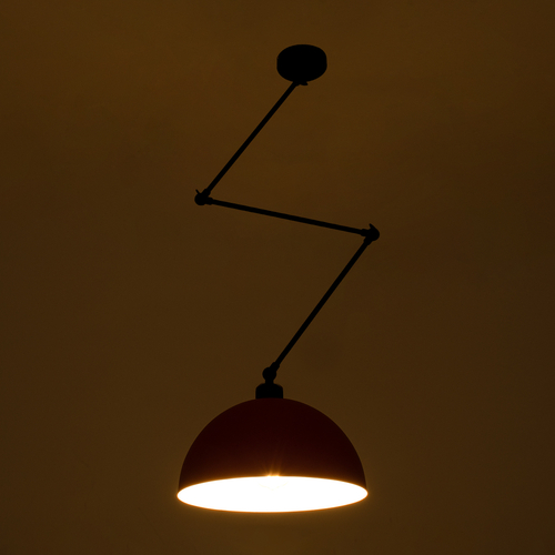 GLOBOSTAR® LOTUS 00938 Μοντέρνο Φωτιστικό Οροφής με Ντουί 1 x E27 AC 220-240V IP20 - Κόκκινο & Μαύρο - Μ30 x Π30 x Υ21cm