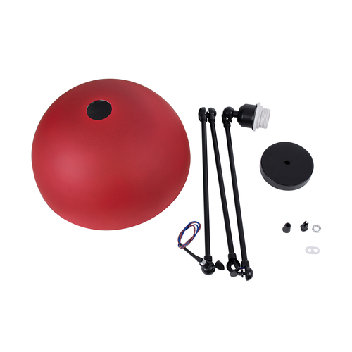 GLOBOSTAR® LOTUS 00938 Μοντέρνο Φωτιστικό Οροφής με Ντουί 1 x E27 AC 220-240V IP20 - Κόκκινο & Μαύρο - Μ30 x Π30 x Υ21cm