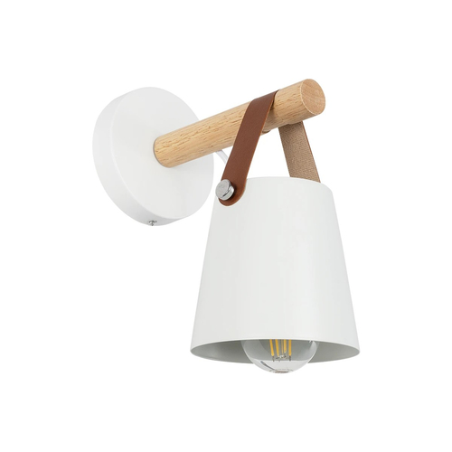 GLOBOSTAR® AMY 00946 Μοντέρνο Φωτιστικό Τοίχου - Απλίκα με Ντουί 1 x E27 AC 220-240V IP20 - Λευκό & Μπεζ - Μ13 x Π22 x Y25.5cm