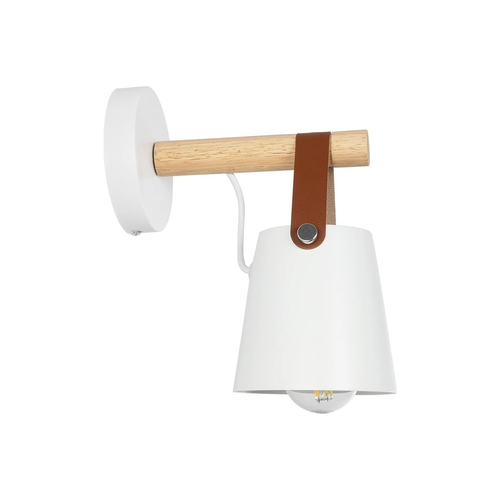 GLOBOSTAR® AMY 00946 Μοντέρνο Φωτιστικό Τοίχου - Απλίκα με Ντουί 1 x E27 AC 220-240V IP20 - Λευκό & Μπεζ - Μ13 x Π22 x Y25.5cm