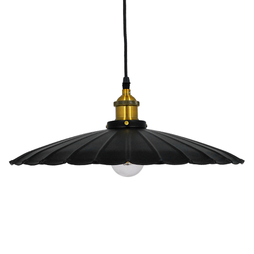 GLOBOSTAR® MARGI 00982 Vintage Κρεμαστό Φωτιστικό Οροφής με Ντουί 1 x E27 AC 220-240V IP20 - Μαύρο & Χρυσό - Μ40 x Π40 x Y15cm