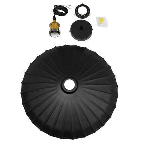 GLOBOSTAR® MARGI 00982 Vintage Κρεμαστό Φωτιστικό Οροφής με Ντουί 1 x E27 AC 220-240V IP20 - Μαύρο & Χρυσό - Μ40 x Π40 x Y15cm