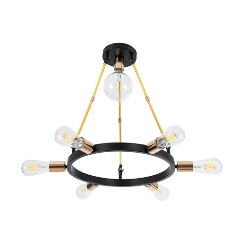 GLOBOSTAR® SAILOR 01445 Μοντέρνο Φωτιστικό Οροφής με Ντουί 7 x E27 AC 220-240V IP20 - Πολύχρωμο - Μ55 x Π55 x Υ55cm