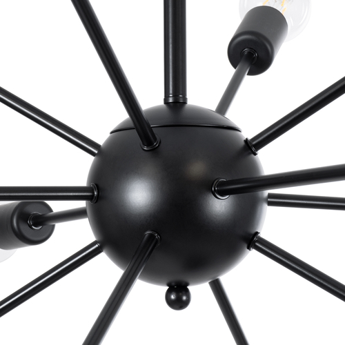 GLOBOSTAR® MILANO 01486 Μοντέρνο Φωτιστικό Οροφής με Ντουί 12 x E27 AC 220-240V IP20 - Μαύρο - Μ80 x Π80 x Υ80cm