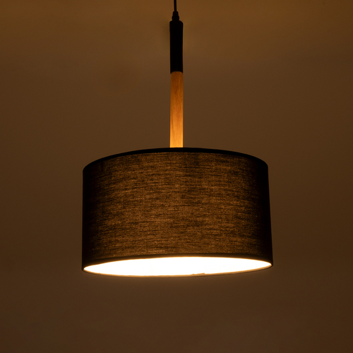 GLOBOSTAR® BRONX 01517 Μοντέρνο Κρεμαστό Φωτιστικό Οροφής με Ντουί 1 x E27 AC 220-240V IP20 - Μαύρο & Μπεζ - Μ35 x Π35 x Υ50cm