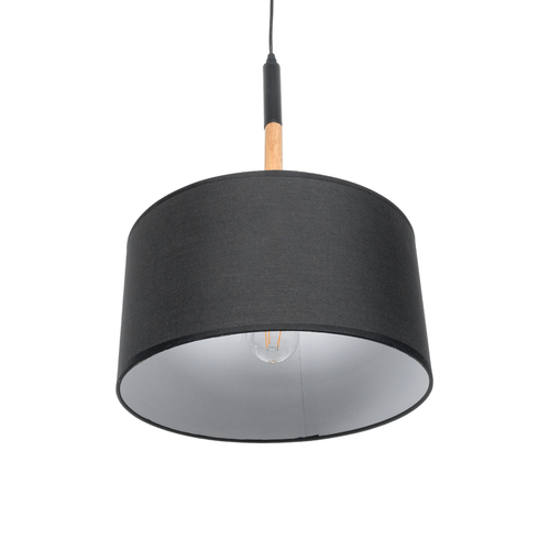 GLOBOSTAR® BRONX 01517 Μοντέρνο Κρεμαστό Φωτιστικό Οροφής με Ντουί 1 x E27 AC 220-240V IP20 - Μαύρο & Μπεζ - Μ35 x Π35 x Υ50cm