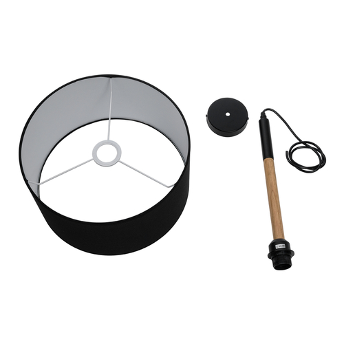 GLOBOSTAR® BRONX 01517 Μοντέρνο Κρεμαστό Φωτιστικό Οροφής με Ντουί 1 x E27 AC 220-240V IP20 - Μαύρο & Μπεζ - Μ35 x Π35 x Υ50cm