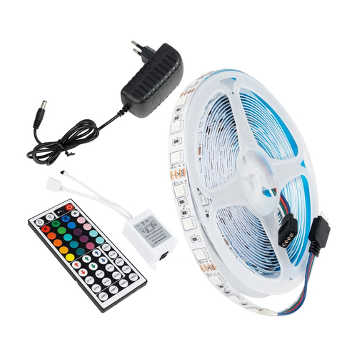 GLOBOSTAR® CHROMAWAVE 70411 Σετ Ταινίας με IR Ασύρματο Χειριστήριο & Τροφοδοτικό LED 36W/5m 2880lm/5m 120° AC 220-240V IP20 150 x SMD5050 Chip/5m Πολύχρωμο RGB Dimmable - Μ500 x Π1 x Υ0.2cm - Ρολό 5 Μέτρων - 2 Χρόνια Εγγύηση