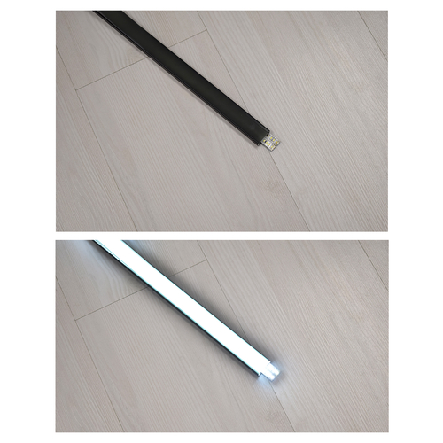 GloboStar® SURFACE-PROFILE 70810-1M Προφίλ Αλουμινίου - Βάση & Ψύκτρα Ταινίας LED με Μαύρο Φιμέ Κάλυμμα - Επιφανειακή Χρήση - Πατητό Κάλυμμα - Μαύρο - 1 Μέτρο - Μ100 x Π2.4 x Υ1.1cm