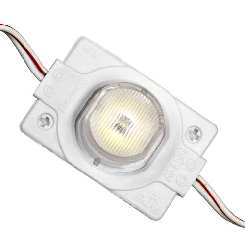 GLOBOSTAR® MODULICO 73708 Module LED 1.5W 180lm 120° DC 12V Αδιάβροχο IP65 1 x SMD3030 Chip Ψυχρό Λευκό 6000K Dimmable - Μ4 x Π3 x Υ1cm - Πακέτο 20 Τεμαχίων - 3 Χρόνια Εγγύηση