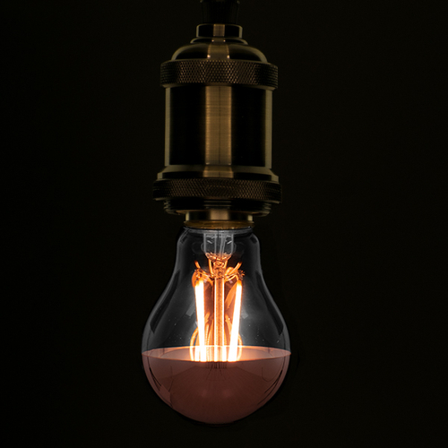 GLOBOSTAR® GLOBE 99111 Λάμπα E27 A60 LED 8W 840lm 320° AC 220-240V IP20 Ultra Θερμό Λευκό 2200K Dimmable - Filament Chip - Διάφανο με Χάλκινο Ανεστραμμένο Καθρέπτη - Μ6 x Π6 x Υ11cm - 3 Χρόνια Εγγύηση