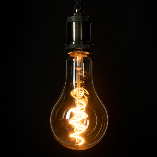 GLOBOSTAR® CHERRY 99164 Λάμπα E27 PS30 LED 4W 280lm 360° AC 220-240V IP20 Ultra Θερμό Λευκό 2200K Dimmable - Soft S Spiral Filament Chip - Μελί - Μ9.5 x Π9.5 x Υ17.5cm - 3 Χρόνια Εγγύηση