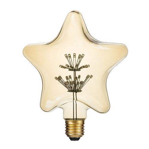 GLOBOSTAR® DECOSTAR 99207 Λάμπα E27 S125 LED 1W 70lm 360° AC 220-240V IP20 Ultra Θερμό Λευκό 2200K - Diode HP Filament Chip - Μελί - Μ15 x Π6 x Υ16cm - 3 Χρόνια Εγγύηση