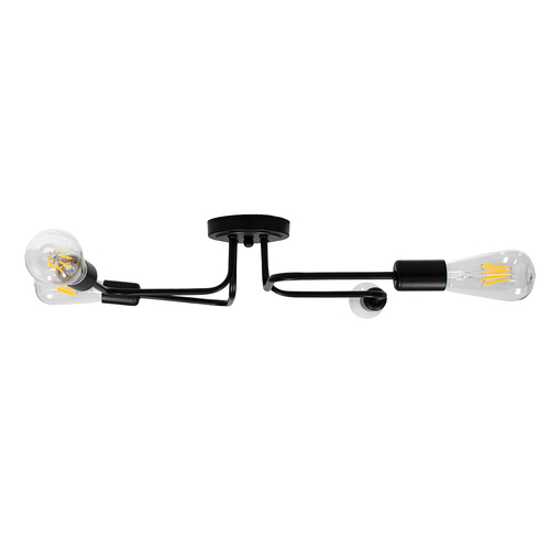 GLOBOSTAR® LIBERTA 00838 Vintage Φωτιστικό Οροφής με Ντουί 4 x E27 AC 220-240V IP20 - Μαύρο - Μ44.5 x Π44.5 x Υ12cm