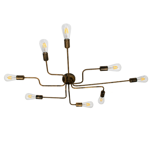 GLOBOSTAR® LIBERTA 00841 Μοντέρνο Φωτιστικό Οροφής με Ντουί 8 x E27 AC 220-240V IP20 - Μπρούτζινο - Μ102 x Π72 x Υ10.5cm