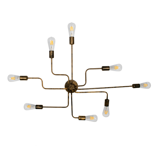 GLOBOSTAR® LIBERTA 00841 Μοντέρνο Φωτιστικό Οροφής με Ντουί 8 x E27 AC 220-240V IP20 - Μπρούτζινο - Μ102 x Π72 x Υ10.5cm