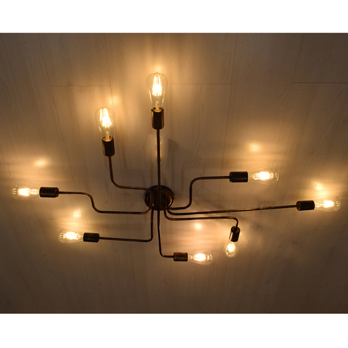 GLOBOSTAR® LIBERTA 00841 Μοντέρνο Φωτιστικό Οροφής με Ντουί 8 x E27 AC 220-240V IP20 - Μπρούτζινο - Μ102 x Π72 x Υ10.5cm