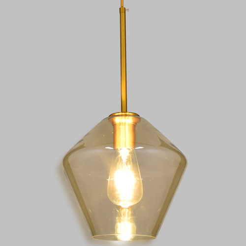 GLOBOSTAR® AMARIS 00869 Μοντέρνο Κρεμαστό Φωτιστικό Οροφής με Ντουί 1 x E27 AC 220-240V IP20 - Χρυσό Πλατίνα & Μελί - Μ22 x Π22 x Y22cm