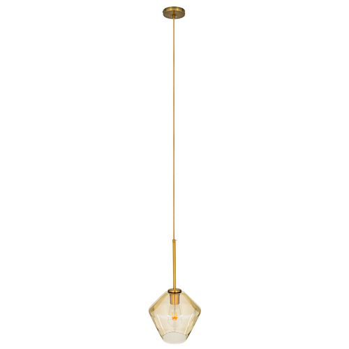 GLOBOSTAR® AMARIS 00869 Μοντέρνο Κρεμαστό Φωτιστικό Οροφής με Ντουί 1 x E27 AC 220-240V IP20 - Χρυσό Πλατίνα & Μελί - Μ22 x Π22 x Y22cm