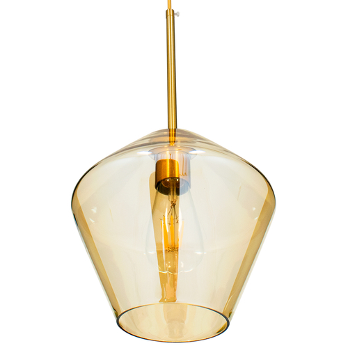 GLOBOSTAR® AMARIS 00869 Μοντέρνο Κρεμαστό Φωτιστικό Οροφής με Ντουί 1 x E27 AC 220-240V IP20 - Χρυσό Πλατίνα & Μελί - Μ22 x Π22 x Y22cm