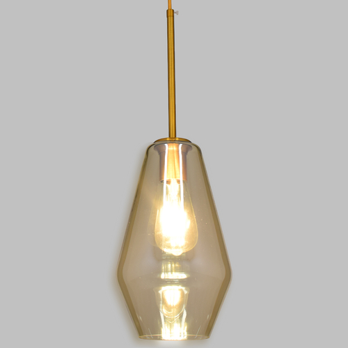 GLOBOSTAR® AMARIS 00871 Μοντέρνο Κρεμαστό Φωτιστικό Οροφής με Ντουί 1 x E27 AC 220-240V IP20 - Χρυσό Πλατίνα & Μελί - Μ17 x Π17 x Υ30cm