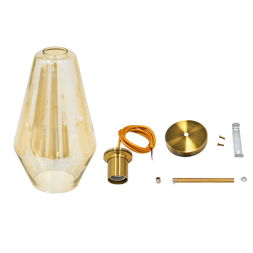 GLOBOSTAR® AMARIS 00871 Μοντέρνο Κρεμαστό Φωτιστικό Οροφής με Ντουί 1 x E27 AC 220-240V IP20 - Χρυσό Πλατίνα & Μελί - Μ17 x Π17 x Υ30cm