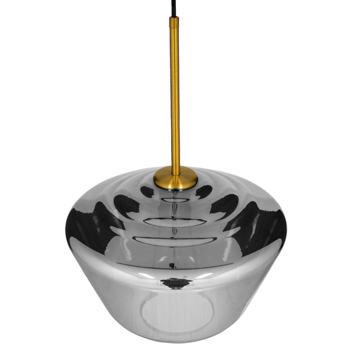 GLOBOSTAR® AMARIS 00873 Μοντέρνο Κρεμαστό Φωτιστικό Οροφής με Ντουί 1 x E27 AC 220-240V IP20 - Χρυσό Πλατίνα & Μαύρο Φιμέ - Μ30 x Π30 x Y22cm