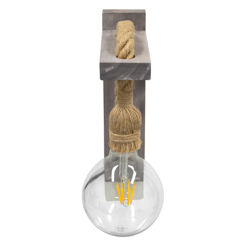 GLOBOSTAR® KENSI 00879 Boho Φωτιστικό Τοίχου - Απλίκα με Ντουί 1 x E27 AC 220-240V IP20 - Καφέ & Μπεζ - Μ7 x Π20 x Υ30cm