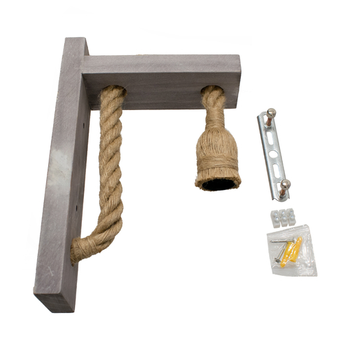 GLOBOSTAR® KENSI 00879 Boho Φωτιστικό Τοίχου - Απλίκα με Ντουί 1 x E27 AC 220-240V IP20 - Καφέ & Μπεζ - Μ7 x Π20 x Υ30cm