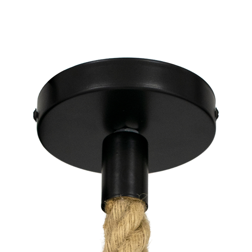 GLOBOSTAR® MASON 00881 Vintage Κρεμαστό Φωτιστικό Οροφής με Ντουί 1 x E27 AC 220-240V IP20 - Μαύρο & Μπεζ - Μ15 x Π15 x Υ24cm