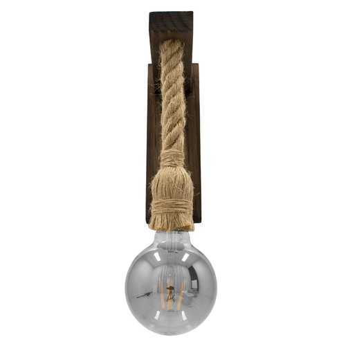 GLOBOSTAR® KENSI 00883 Boho Φωτιστικό Τοίχου - Απλίκα με Ντουί 1 x E27 AC 220-240V IP20 - Καφέ & Μπεζ - Μ7 x Π19 x Υ28cm