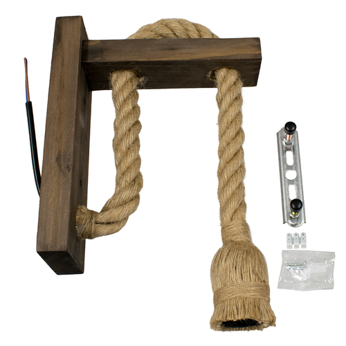 GLOBOSTAR® KENSI 00883 Boho Φωτιστικό Τοίχου - Απλίκα με Ντουί 1 x E27 AC 220-240V IP20 - Καφέ & Μπεζ - Μ7 x Π19 x Υ28cm