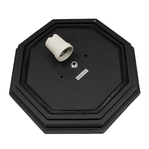 GLOBOSTAR® RUBY 00912 Vintage Φωτιστικό Οροφής με Ντουί 1 x E27 AC 220-240V IP20 - Μαύρο & Λευκό - Μ27 x Π27 x Υ12cm