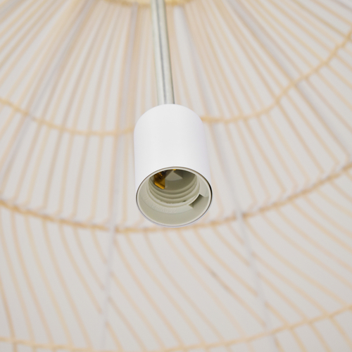 GLOBOSTAR® MALIBU 00974 Boho Κρεμαστό Φωτιστικό Οροφής με Ντουί 1 x E27 AC 220-240V IP20 - Μπεζ - Μ100 x Π100 x Y86cm