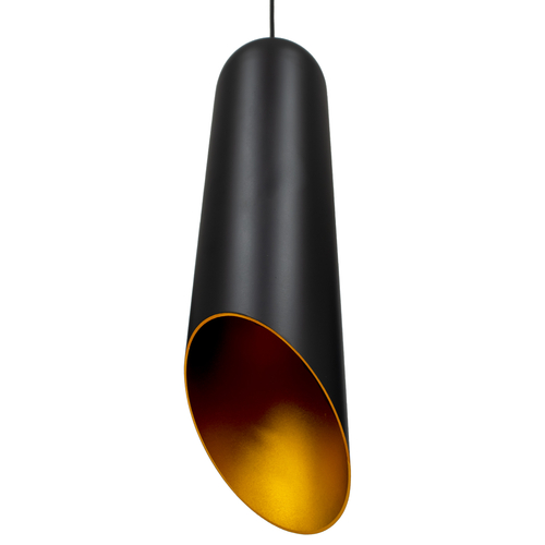 GLOBOSTAR® CARSON 01528 Μοντέρνο Κρεμαστό Φωτιστικό Οροφής με Ντουί 1 x E27 AC 220-240V IP20 - Μαύρο & Χρυσό - Μ12 x Π12 x Υ52cm