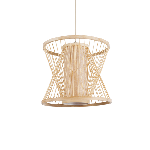 GLOBOSTAR® HIBISCUS 01632 Boho Κρεμαστό Φωτιστικό Οροφής με Ντουί 1 x E27 AC 220-240V IP20 - Μπεζ - Μ35 x Π35 x Y30cm