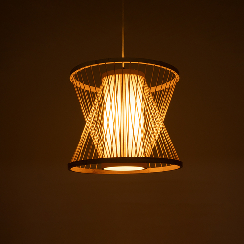 GLOBOSTAR® HIBISCUS 01632 Boho Κρεμαστό Φωτιστικό Οροφής με Ντουί 1 x E27 AC 220-240V IP20 - Μπεζ - Μ35 x Π35 x Y30cm