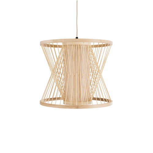 GLOBOSTAR® HIBISCUS 01632 Boho Κρεμαστό Φωτιστικό Οροφής με Ντουί 1 x E27 AC 220-240V IP20 - Μπεζ - Μ35 x Π35 x Y30cm