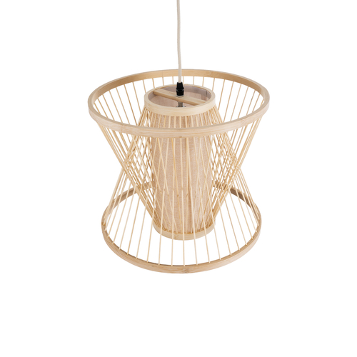 GLOBOSTAR® HIBISCUS 01632 Boho Κρεμαστό Φωτιστικό Οροφής με Ντουί 1 x E27 AC 220-240V IP20 - Μπεζ - Μ35 x Π35 x Y30cm