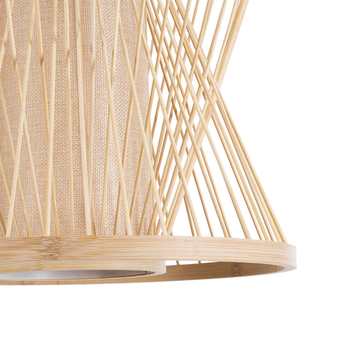 GLOBOSTAR® HIBISCUS 01632 Boho Κρεμαστό Φωτιστικό Οροφής με Ντουί 1 x E27 AC 220-240V IP20 - Μπεζ - Μ35 x Π35 x Y30cm