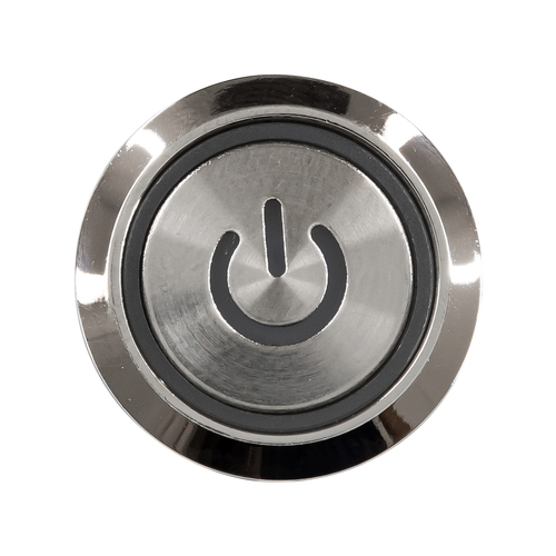 GLOBOSTAR® BUTTON 70780 Φωτιζόμενος Χωνευτός Διακόπτης On/Off LED DC 12V 1 x 3A 690W Max Αδιάβροχο IP65 Ψυχρό Λευκό 6000K - Μ1.8 x Π1.8 x Υ2cm