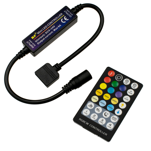 GLOBOSTAR® CONTROLI 73427 Σετ Dimmer / Controller με RF Ασύρματο Χειριστήριο με 5 x 1.2A 28.8W Κανάλια DC 5-24V 6A 144W Max IP20 - RF2.4Ghz - Μ30 x Π1.7 x Υ1.1cm - 2 Χρόνια Εγγύηση