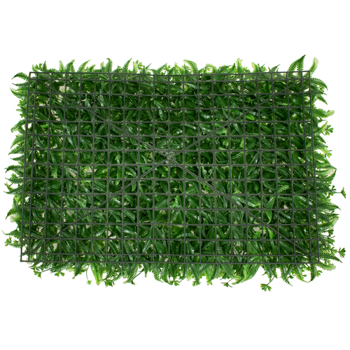 GLOBOSTAR® CLOVER 78411 Τεχνητό Πάνελ Φυλλωσιάς / Κάθετος Κήπος Τριφύλλι & Νάνος Φτέρη - Πράσινο - Μ60 x Π8 x Υ40cm