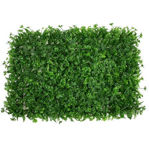 GLOBOSTAR® CLOVER 78411 Τεχνητό Πάνελ Φυλλωσιάς / Κάθετος Κήπος Τριφύλλι & Νάνος Φτέρη - Πράσινο - Μ60 x Π8 x Υ40cm